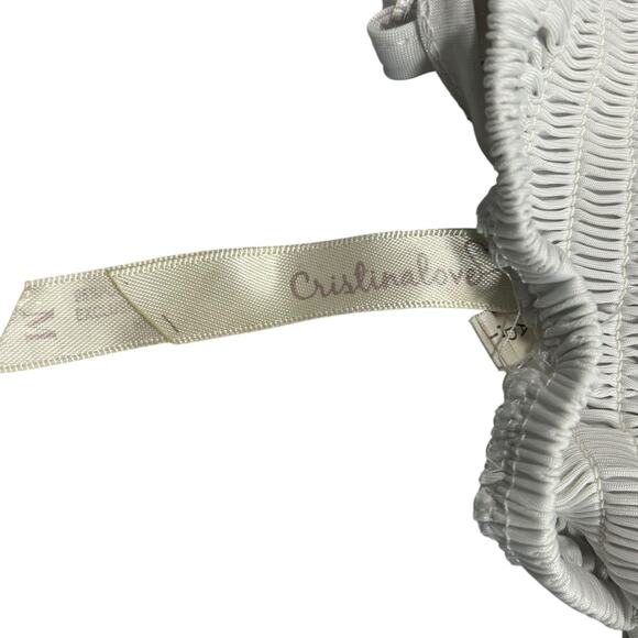 Cristina Love White Smocked Sundress Black Bandana Paisley Mandala Print Medium - Picture 6 of 7